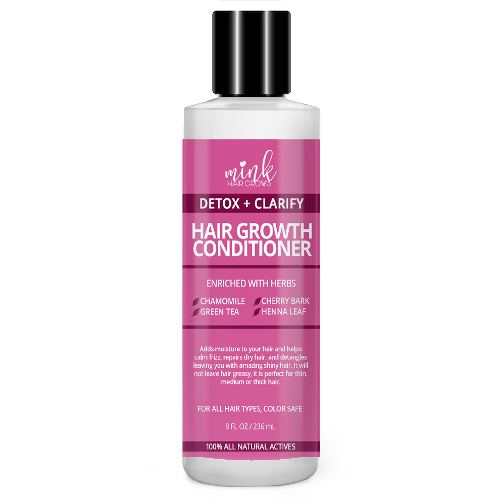 Pink Detox and Clarifying Deep Cleansing Conditioner bottle with black cap